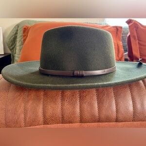 Olive Rancher Hat with Leather Band